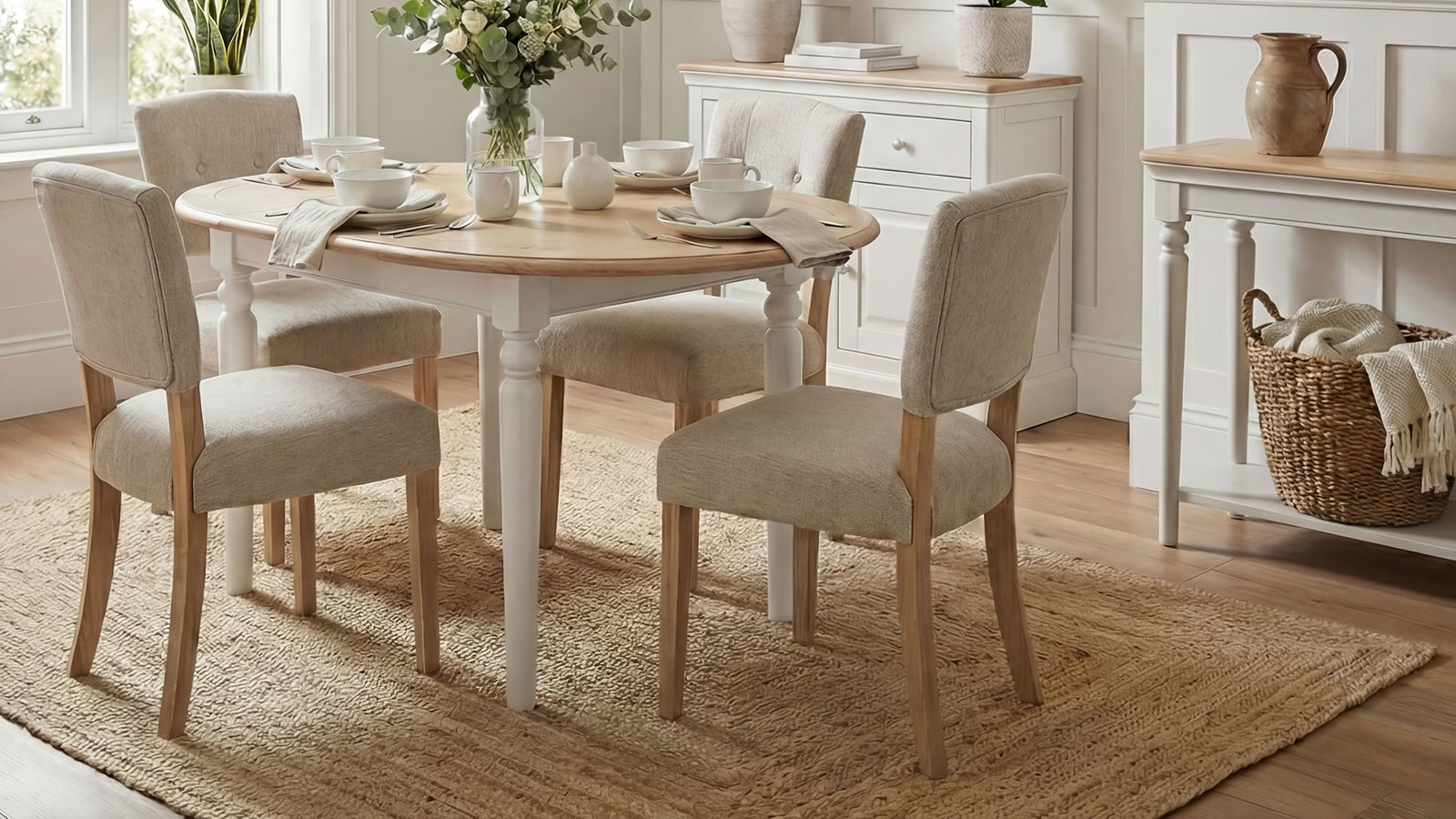 Signature Collection Leamington Oak Sand Dining Chair Lifestyle